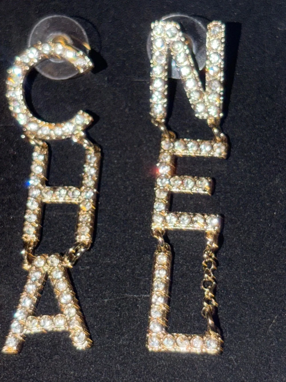🪩 Crystal CHA NEL drop earrings 🆕